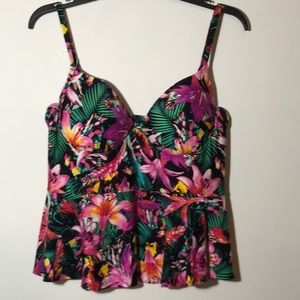 Peplum swim top